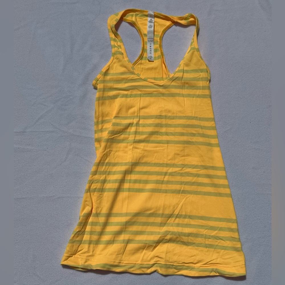 LULULEMON Yellow Striped Tank Top